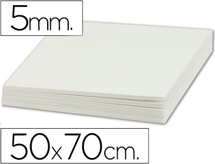 Cartón pluma Liderpapel doble cara 50x70cm. 5mm. blanco